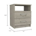 thumbnail image 3 of DeeHome Oklahoma Nightstand,Two Drawers, One Shelf, 3 of 6