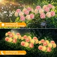 thumbnail image 2 of Ninonly 2 Pack Solar Garden Lights with 20 Hydrangea Flowers, Waterproof LED Solar Flower Lights, 2 of 8
