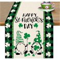 thumbnail image 1 of St Patricks Day Table Runner Spring Holiday Kitchen Dining Table Runners St Patricks Day Decorations Green Shamrock Lucky Irish Decor Table Cloth 12 x 72inch, 1 of 6