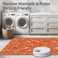 thumbnail image 5 of ODIKA 8'x10' Machine Washable Non-Slip Area Rug, Rippled Francophone Design with Spice Revolute Poultry and Fowl Motifs High Traffic Rug, Orange, 195554, 5 of 7