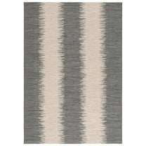 SAFAVIEH Courtyard Alexa Striped Indoor/Outdoor Area Rug, Beige/Anthracite, 6'7" x 9'6"