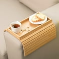 thumbnail image 3 of heritaly Wooden Tray Table For Sofa Arm Elegant And Natural When Not In But Also P Rectangular Tray Sofa Tray, 3 of 6