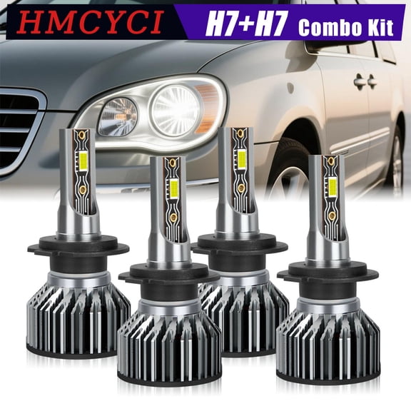 4PCS H7 LED Headlight Bulb FIT for 2004 2005 2006 Chrysler Pacifica,High Low Beam Combo Kit,20000LM Cool White Bulbs