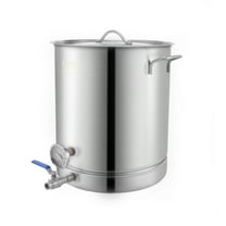 Stainless Steel Kettle,Ball Valve Spigot, Filter, Filter Tray, Home Brewing Supplies Includes Lid, Handle, Thermometer, 16 GALLON Brewing Pot, Tri Ply Bottom for Beer, Brew Kettle Pot