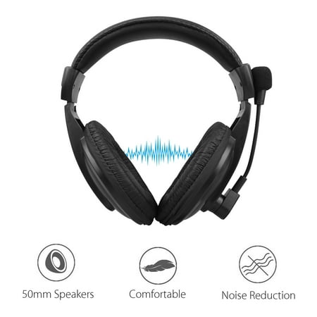 3.5mm Surround Stereo Headset Wired Gaming Headphones with Microphone and Volume Control PC/Computer/MP3/Phone/Laptop (3.5mm