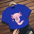 thumbnail image 3 of Camiseta Kawaii con estampado gráfico Axolotl para mujer, blusa informal de manga corta con cuello redondo, Tops Y2K, novedad, 3 of 5
