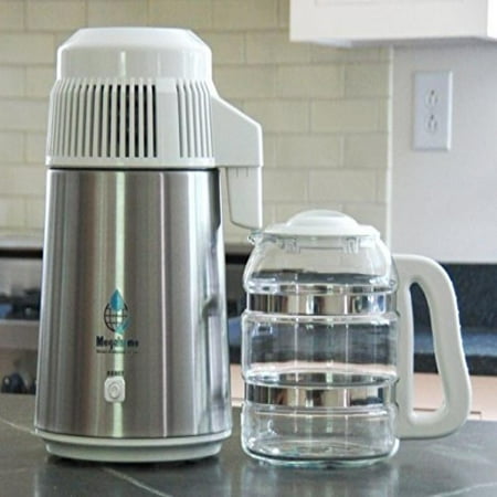 Megahome Water Distiller Stainless And White Glass Bottle Megahome Water Distiller Stainless And White Glass Bottle Com