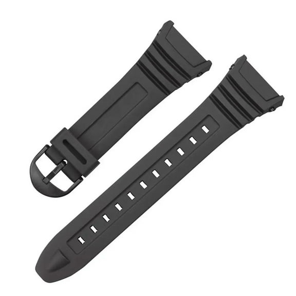 MAE Watchband for Casio W-96H Strap Silicone Sports Bracelets Replacement Wristbands Stainless Steel Pin Buckle
