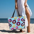 thumbnail image 3 of Wukai Donuts Print Zipper Bag,large Beach Tote Bag,Waterproof Sandproof Bag,Grocery and Picnic Tote Travel Bag, 3 of 5