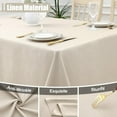 thumbnail image 2 of Square Table Cloth Linen Textured, Waterproof Spillproof Anti-Wrinkle Burlap Tablecloth, Washable Decorative Fabric Table Cover for Dining, Party, Banquet, 60 x 60 Inch, Beige, 2 of 8