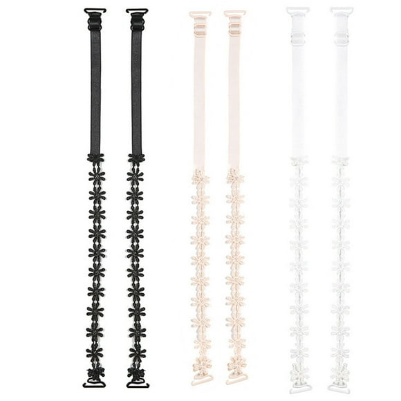 Bra Straps Lace Flower 3 Pairs Nylon Bra Replacement Straps Bra Shoulder Straps