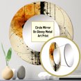 thumbnail image 3 of Designart "Circular Harmony Abstract Orange" Modern Round Mirror Set of 3 - Abstract Gold Hallway Round Mirror Wall Decor Set, 3 of 5