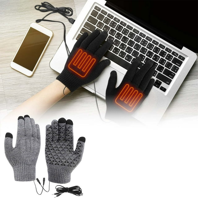 Hearth & Gear USB Heated Gloves For Students To Surf The Internet Write Games Keep Warm Thicken And Heat Up All Finger Knitted Gloves Pedal Trainer Happy Heat Hand Warmer Heating Pad Hands Grips Leg
