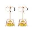 thumbnail image 4 of 3 ct Push-Back Stud Earrings for Women | 6.5mm Princess Cut Simulated Yellow Diamond | 18K Rose Gold, 4 of 5