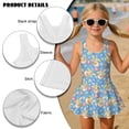 thumbnail image 4 of FOR U DESIGNS Girls' Sleeveless One-Piece Swimsuit Quick Dry Hawaiian Swimwear with Skirt Toddler Girls Swimsuit Easter Gifts for 3T-13Y, Rabbit Daisy Easter Egg, 4 of 7