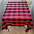 thumbnail image 3 of Polyester Poplin Gaberdine Durable Tablecloth Buffalo Checkered Plaid Red and Black, 3 of 4