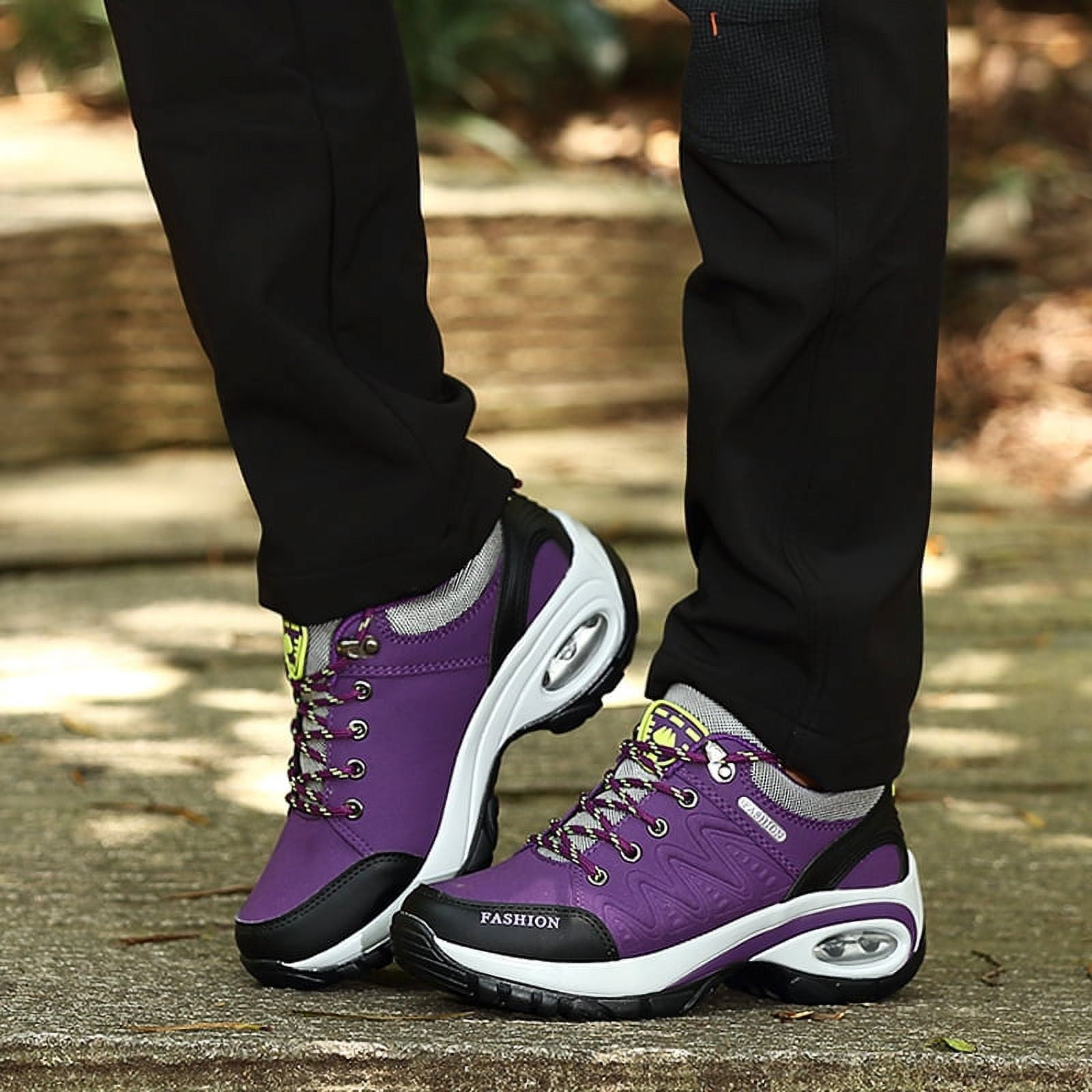 Stepedia Hiking Shoes Women Outdoor Lightweight Air Cushion Boots for Trekking Camping Walking Running, Purple