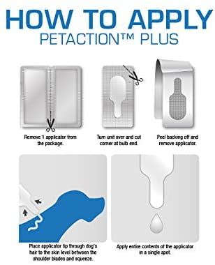 PETACTION PRO Flea & Tick Topical Treatment for Dogs 5-22 lbs, 6 Count