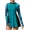 green, variant on Attraco Beautiful Modest 2 Piece Swimsuits for Women Swim Dress with Briefs and Zipper UPF 50+ Rashguard Dress with Thumb Holes