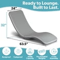 thumbnail image 3 of Coast Modern In Pool Lounge Chair - Waterproof & Weighted Chaise Lounger - Outdoor Pool Furniture for Patio or In Baja Shelf, Gray, 3 of 7