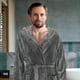 thumbnail image 3 of Bata de baño, bata de ducha, bata de toalla, batas con capucha para hombre, bata de spa larga con bolsillos, bata de baño para dormitorio universitario, 3 of 7