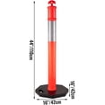 thumbnail image 3 of VEVOR 5Pack Delineator Posts, PE Delineator Post Kit 44 Inch Height, 10 inch Reflective Band, Traffic Delineator Posts with Rubber Base, Orange, 3 of 7