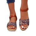 thumbnail image 4 of Women’s Flat Sandals, Soft Straps Slip-on Open Toe Light Weight Elastic Slingback Comfort Casual Walking Sandals Black 6, 4 of 7