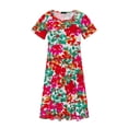 thumbnail image 6 of Fantaslook Pleated Summer Dresses for Women Short Sleeve A Line Midi Dress Flowy Floral Sundress Casual Dress with Pockets, 6 of 10
