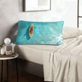 thumbnail image 6 of Goofa Tranquil Ocean Canoe Journey Pattern Pillow Case – Plush & Soft Cushion Cover, Hypoallergenic Throw Pillow Case for Comfortable Sleep with Envelope Closure-14"x20", 6 of 6