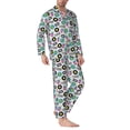 thumbnail image 2 of Picia American Musical Pattern Men’s Long-Sleeve Sleepwear Set - Soft 2-Piece Loungewear with Pockets, Comfy PJs for Relaxing Nights-Medium, 2 of 7