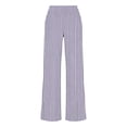 thumbnail image 5 of Striped Cotton Linen Pants for Women 2026 Spring Summer Relaxed Fit Elastic High Waist Wide Leg Beach Pants with Pockets, 5 of 5