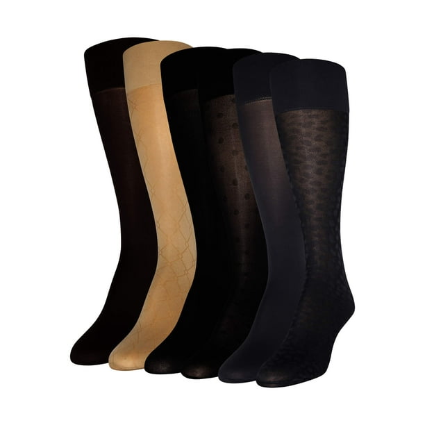 PEDS Peds Women's Knee High Trouser Socks, 6 Pairs