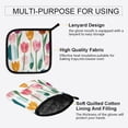 thumbnail image 4 of Heat Resistant Oven Glove & Hot Pad Set Reusable and Washable Kitchen Combo for Baking, BBQ, Oven, Microwave Cute Watercolor Tulips, 4 of 5