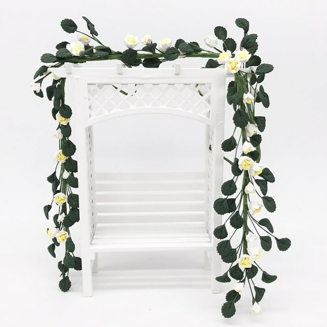 Flores en Miniatura, 1:12 Mini Dollhouse Garden Garden String Cadena de Hadas Accesorios de Casa de Hadas Plantas de Casas de Muñecas Camando Decorativo Decorativo de Muñeca de