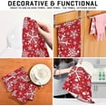 thumbnail image 4 of Winter Snowflakes Kitchen Dish Towels 4 Pack Absorbent Hand Towels, Lint-Free 18"x28" Christmas Red Dishcloths Fast Drying for Cooking Baking Home Clean, 4 of 7