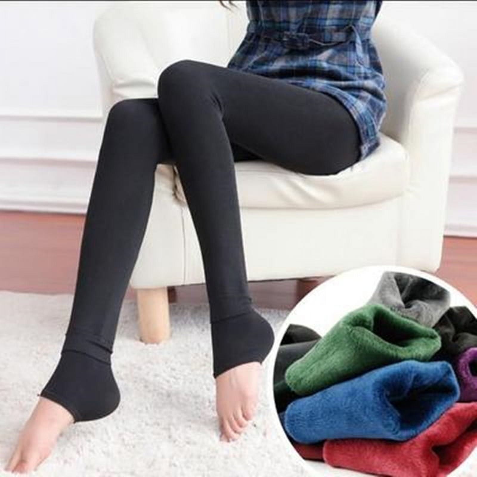 Winter Warm High-waist Leggings Super Thick Elastic Tight Leggings  Windproof Lasting Warmth for Women, Wine Red 