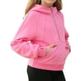 thumbnail image 2 of Long Sleeve Kids Hooded Half Zipper Casual Hoodie Sweatshirt With Cangaroo Pocket, 2 of 5
