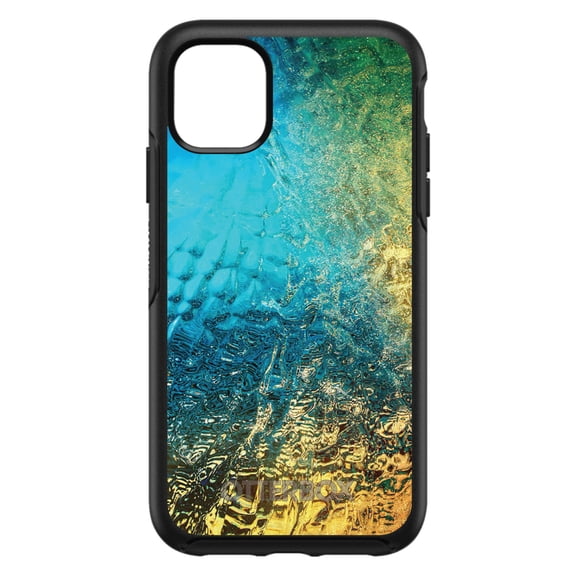 DistinctInk OtterBox Symmetry Custom Case for Apple iPhone 15 (6.1" Screen) - Colorful Rainbow Waterfall - Slim Profile Design