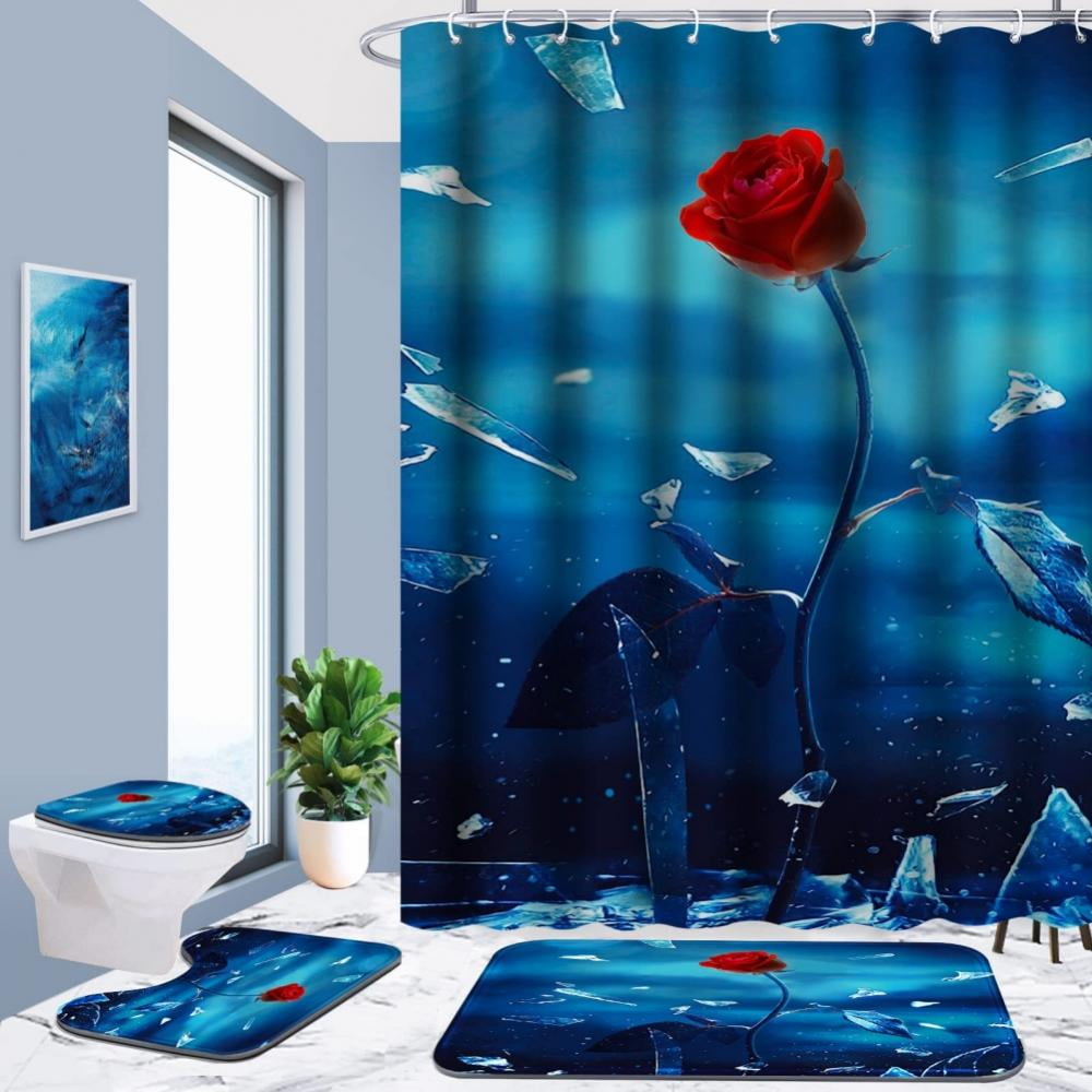 Brand Clearance!!Bathroom Shower Curtain with 12 Hooks 4Pcs/set Valentine's  Day Shower Curtain Sets with Non-Slip Rugs Toilet Lid Cover and Bath Mat  Waterproof Shower Curtain Bathroom Decor - Walmart.com