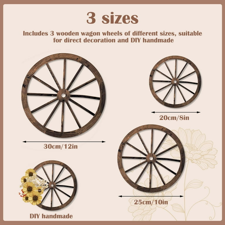 8 inch wooden wagon wheels hotsell