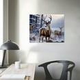 thumbnail image 3 of COMIO  Blue Vintage Animal Deer Pictures Home Decor Winter Wolf Wildlife Canvas Printed Painting Wall Art for Living Dining Room Decorations Modern, 3 of 4