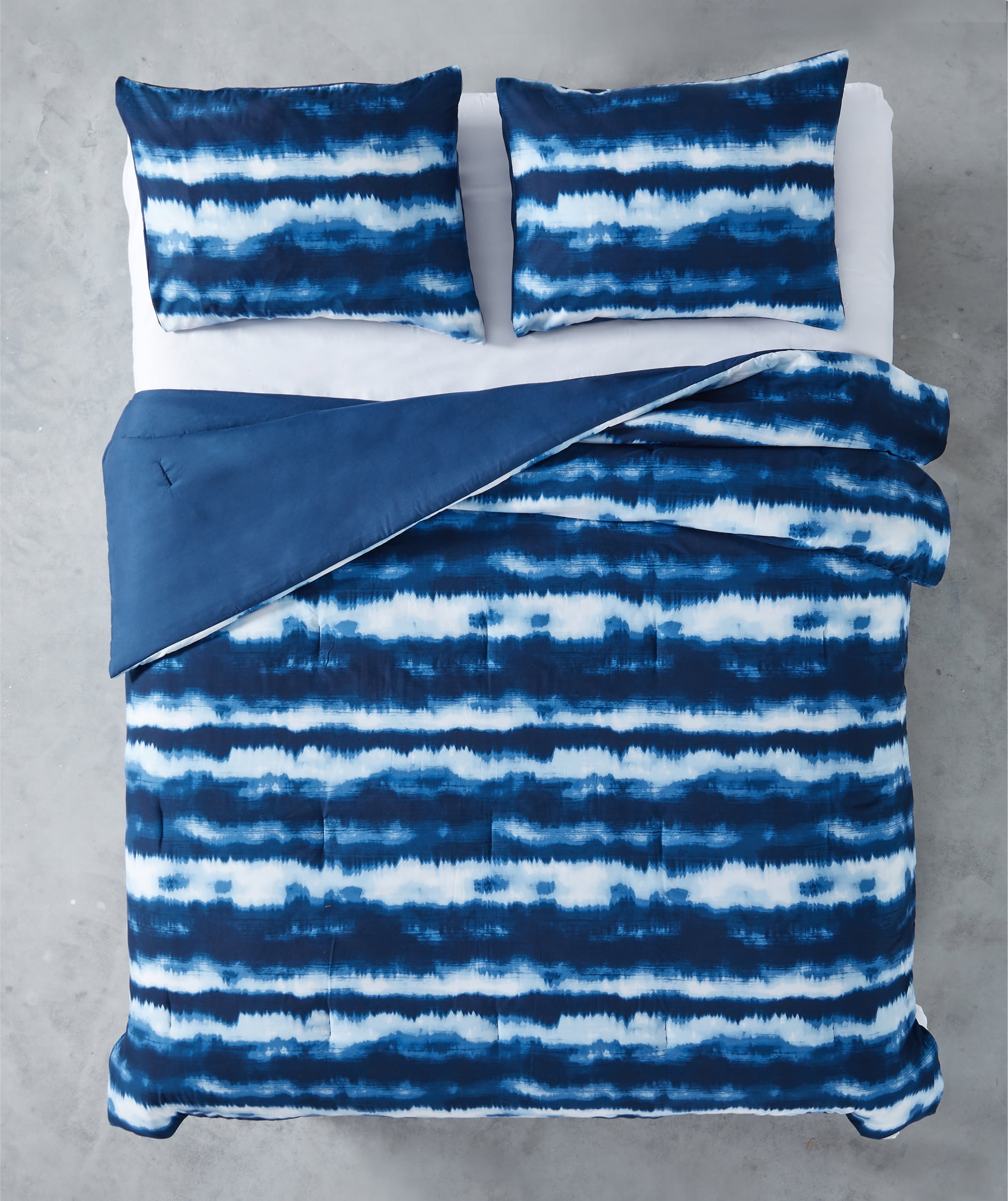 Urban Shop 3-Piece Tie Dye Navy Comforter Set, Queen