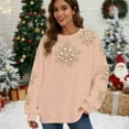 thumbnail image 2 of Enjoytime Christmas Womens Sweatshirts Trendy Crewneck Long Sleeve Pullover Tops Xmas Tree Vacation Holiday Casual Oversized Sweatshirt Rose Gold M, 2 of 7