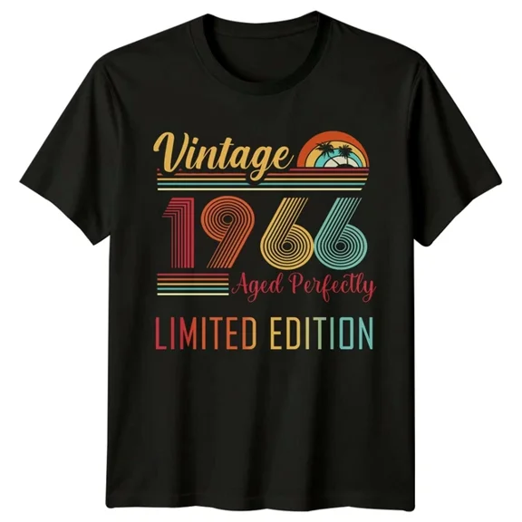 Vintage 1966 60th Birthday Mens T-Shirt Retro Year Tee