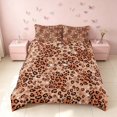 thumbnail image 3 of Homewish Brown Cheetah Print Bedding, Animal Duvet Cover Full, Black Reversible, 3pcs 1 Duvet Cover and 2 Pillowcases, 3 of 6