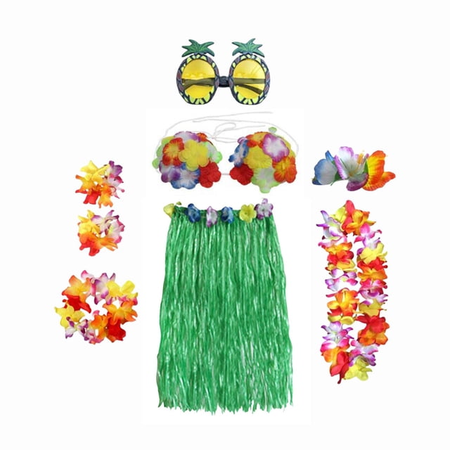 Conjunto de Traje de Falda Hawaiana Sunnimix Lujo 60 Cm Verde