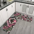thumbnail image 2 of Pioneer Flower Floral Print Pattern Kitchen Rugs Sets Of 2,Anti Fatigue Kitchen Mat Rugs Non Slip Washable,Decorative Kitchen Floor Mats for Kitchen,Sink,Laundry,17"x30"+17"x47", 2 of 7