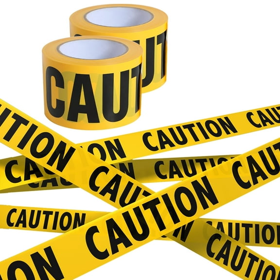 AGCAN 2 Rolls Halloween Caution Tape, 3 Inch x 328FT Hazard Tape, Bold Black & Bright Color Warning Tape for Halloween Party Decor, Haunted House, Indoor Outdoor Spooky Prop