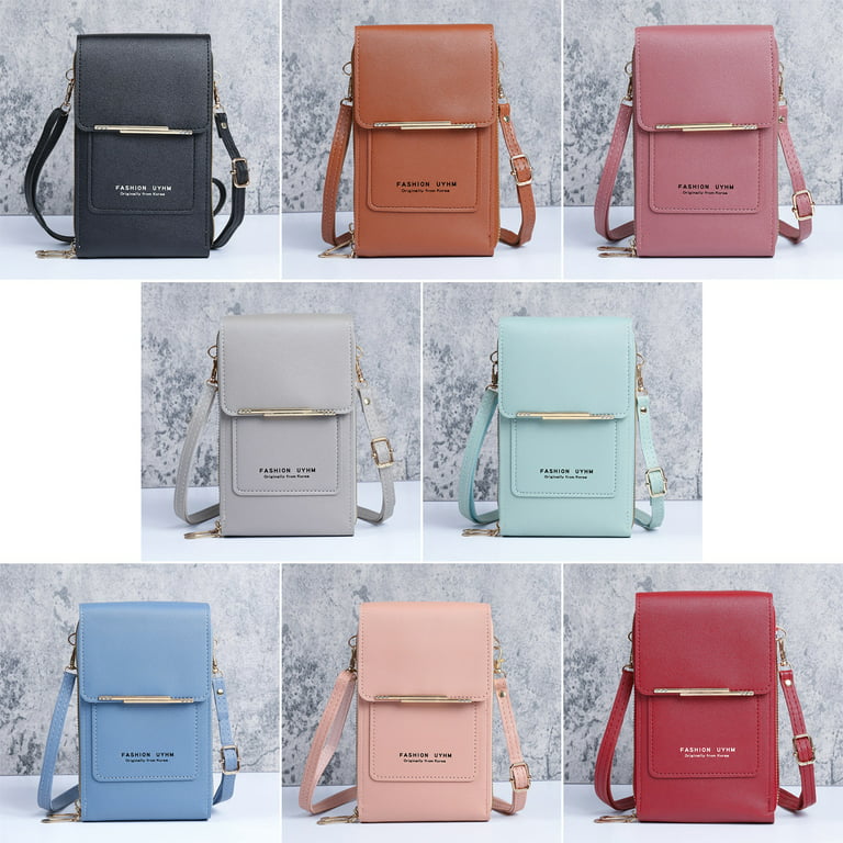 1pc Solid Color Women's Pu Leather Crossbody Bag