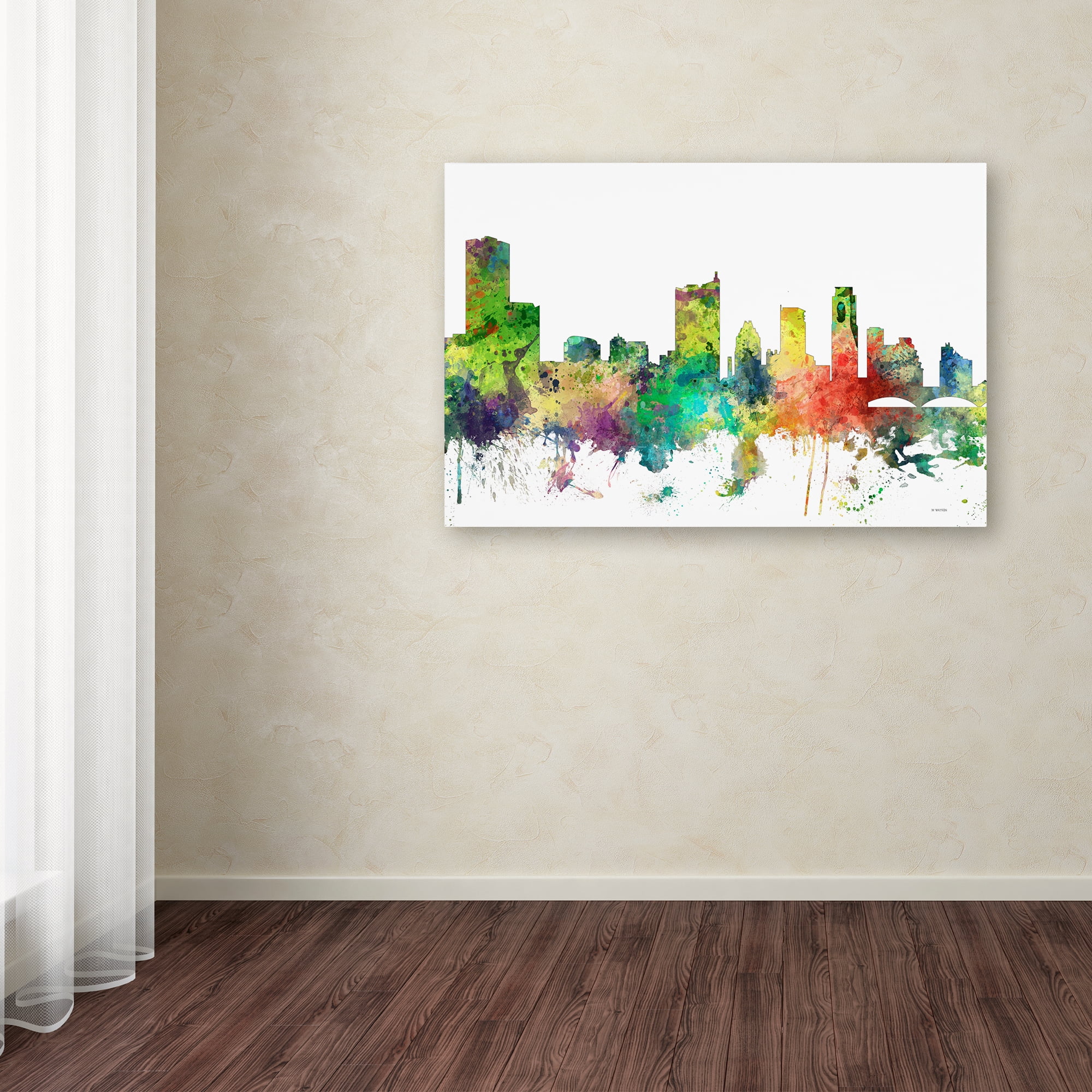Trademark Fine Art 'Austin Texas Skyline SP' Canvas Art by Marlene Watson